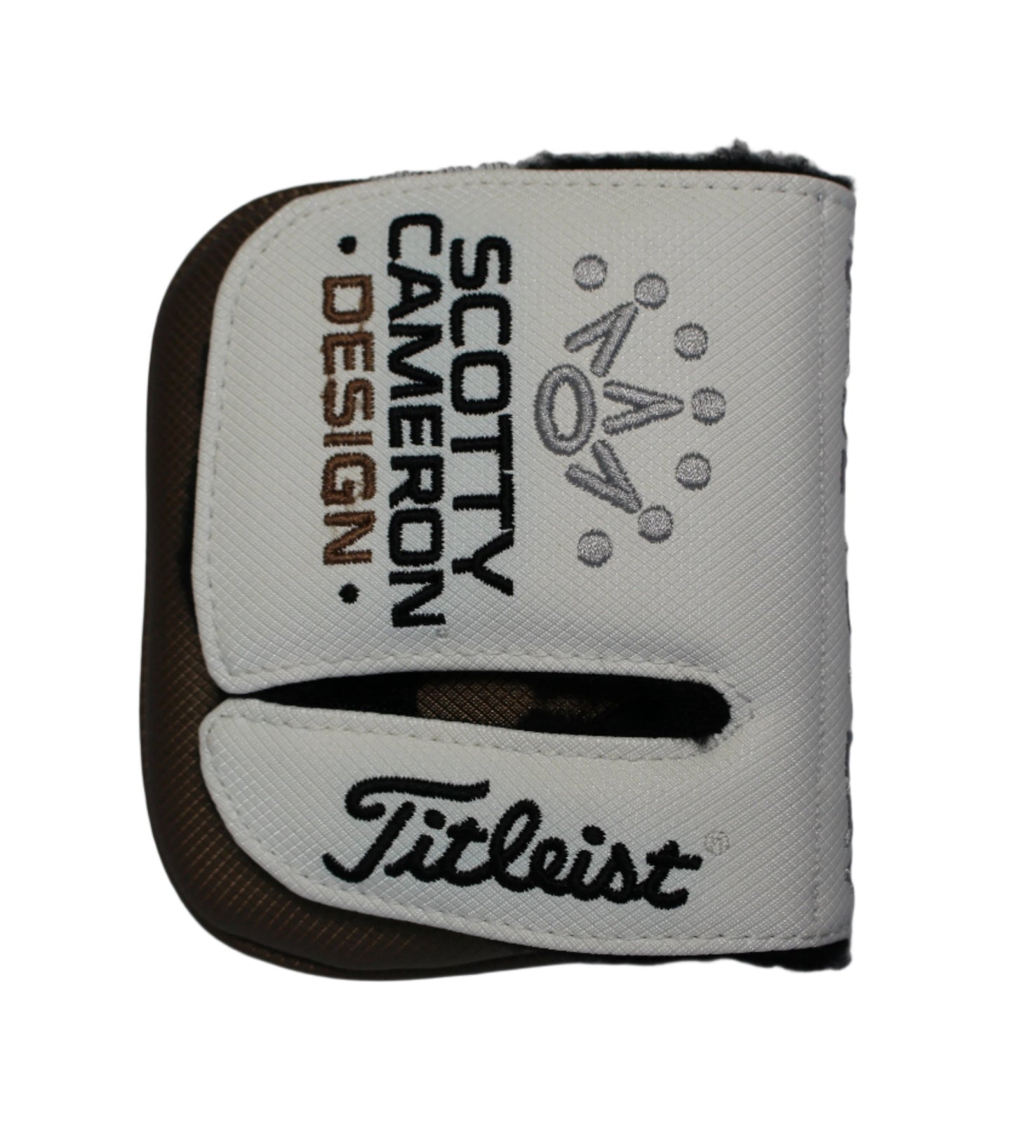 Scotty Cameron - Cameron & Crown "Made to Play" White/Brown Left Hand Mid-Square Mallet Putter Headcover
