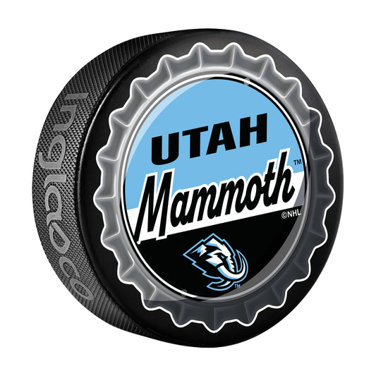 Utah Mammoth Hockey Puck Bottle Opener