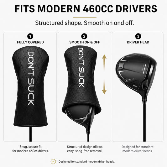 Don’t Suck™ Driver Headcover — Premium Black Diamond Quilted Fit (460cc)