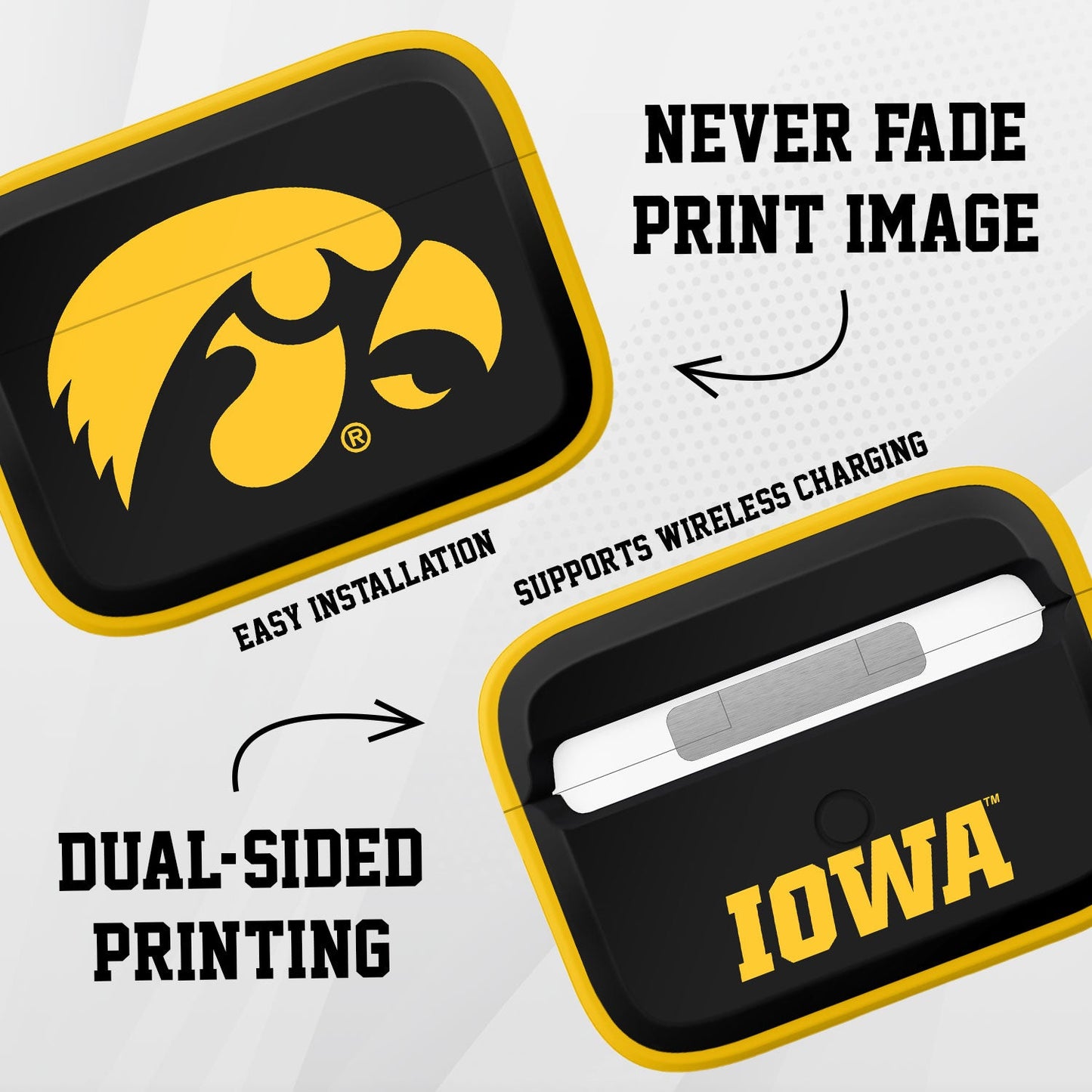 Iowa Hawkeyes HDX AirPods Pro 1 & 2 Case Cover