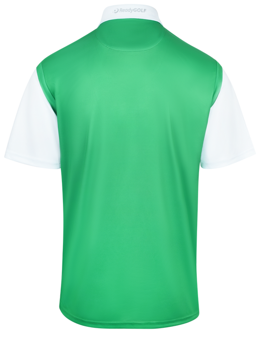 Classic Argyle Mens Golf Polo Shirt - Green, Orange, White by ReadyGOLF