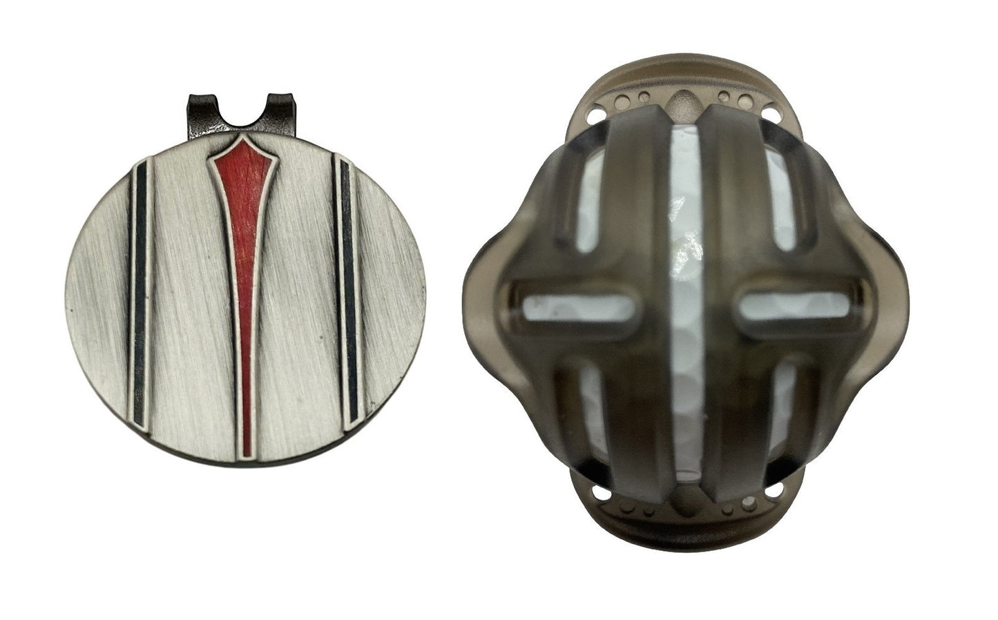 Red Arrow Putt Alignment Ball Marker with Magnetic Hat Clip, Divot Tool and Ball Stencil - Custom Golf Ball Marker