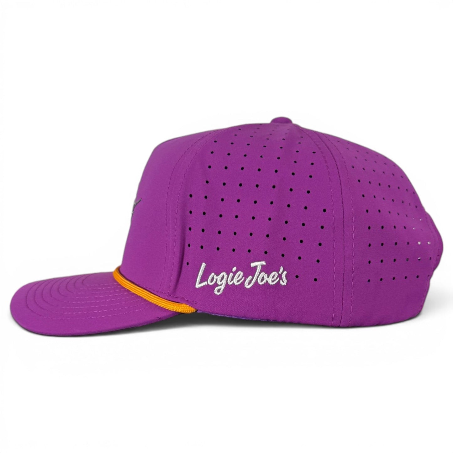 Marlin Golf Hat | Snapback Cap | Built-in Magnetic Ball Marker Holder + Marker Included | Adjustable Purple