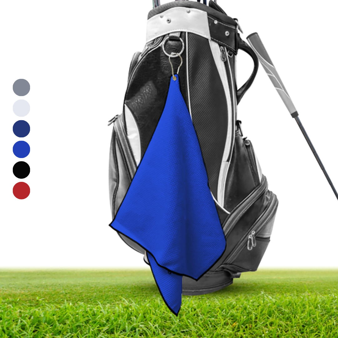 Large Microfiber Waffle Golf Towel: Center Grommet & Hook