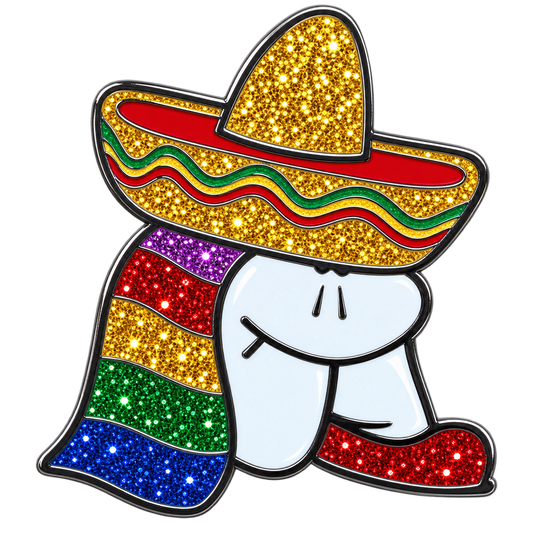 Mexican Sombrero Man Glitter Ball Marker & Hat Clip by ReadyGOLF