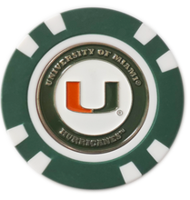 Load image into Gallery viewer, Officially Licensed Miami Hurricanes Poker Chip Ball Marker

