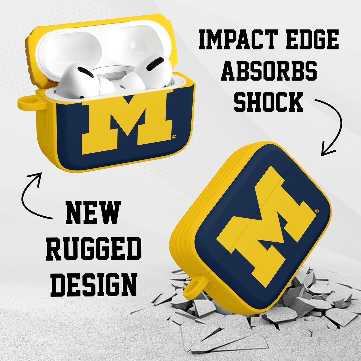 Michigan Wolverines HDX AirPods Pro 1 & 2 Case Cover