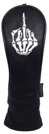 Skeleton Bone Middle Finger Embroidered Hybrid Headcover by ReadyGOLF