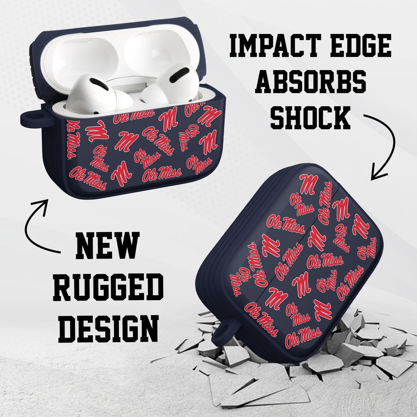 Mississippi Ole Miss Rebels HDX AirPods Pro 1 & 2 Case Cover