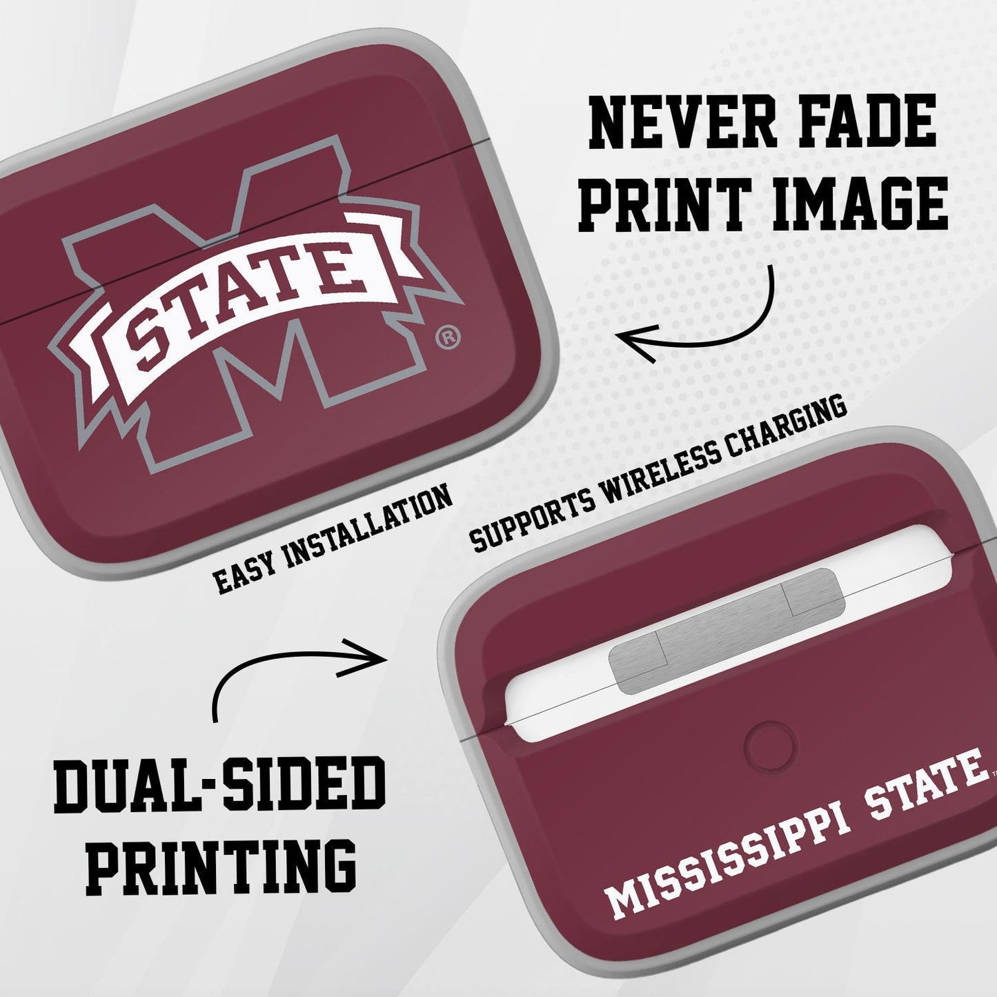 Mississippi State Bulldogs HDX AirPods Pro 1 & 2 Case Cover