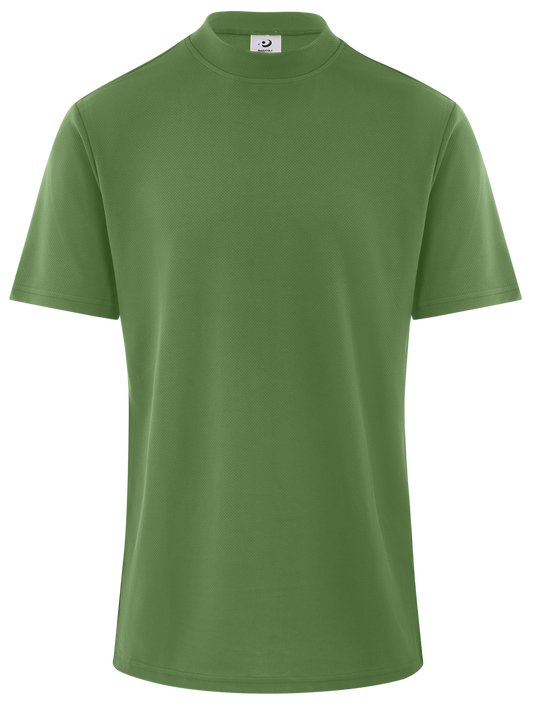 Men's Green Mock Neck CoolMax Polo Shirt by ReadyGOLF