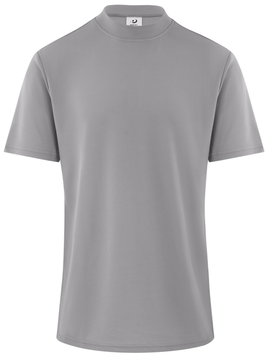 Men's Grey Mock Neck CoolMax Polo Shirt by ReadyGOLF