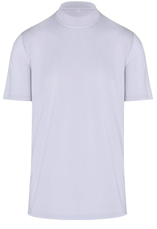 Men’s Grey Mock Neck Stretch Fit Polo Shirt by ReadyGOLF