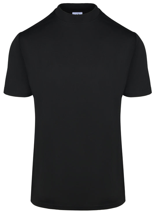 Men's Black Mock Neck CoolMax Polo Shirt by ReadyGOLF