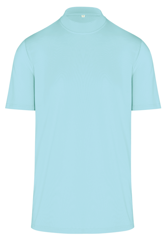 Men’s Seafoam Mock Neck Stretch Fit Polo Shirt by ReadyGOLF