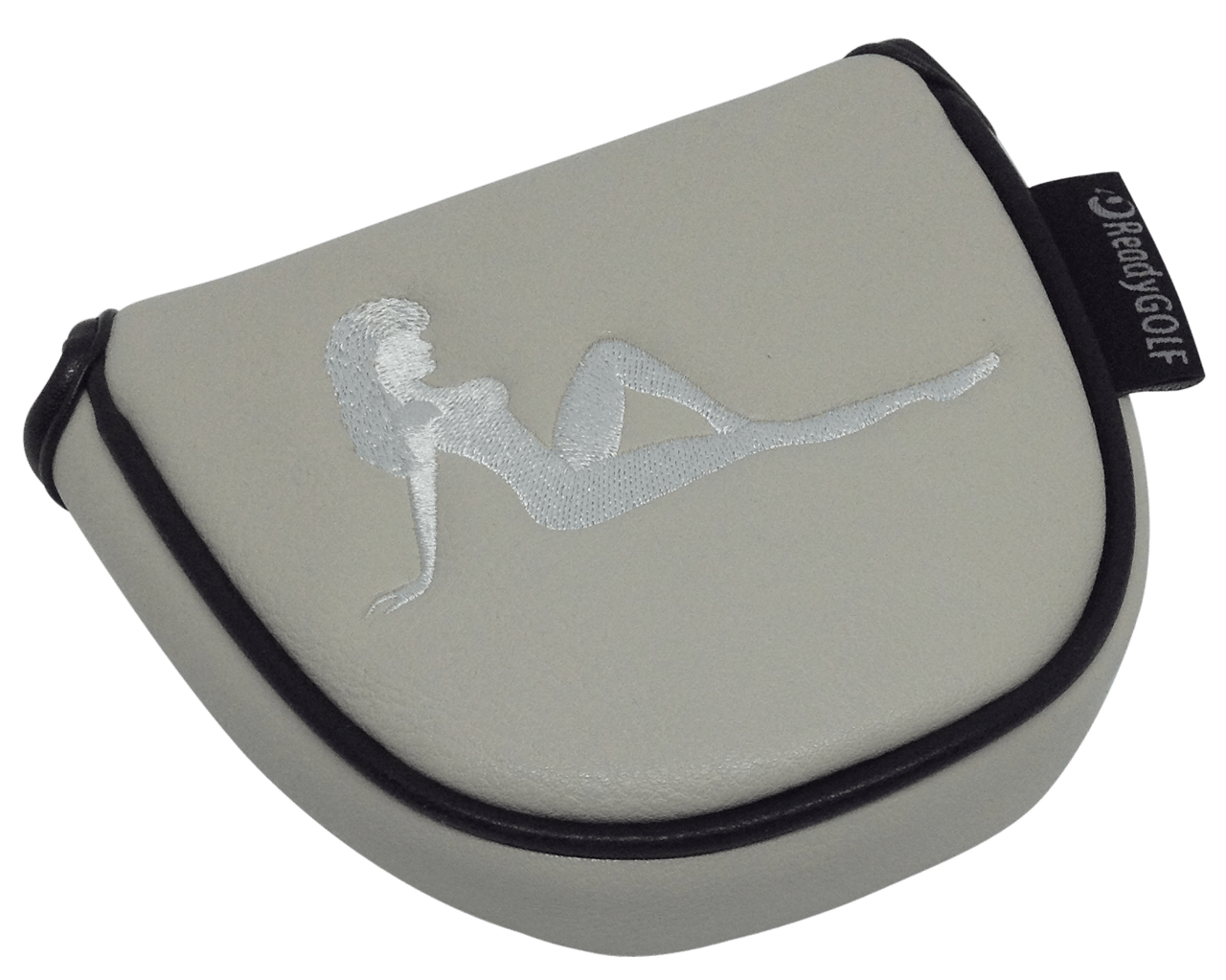 Mudflap Girl Embroidered Mallet Putter Cover by ReadyGOLF (Grey)