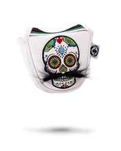 Load image into Gallery viewer, Mustache Sugar Skull - Mallet Putter Cover White
