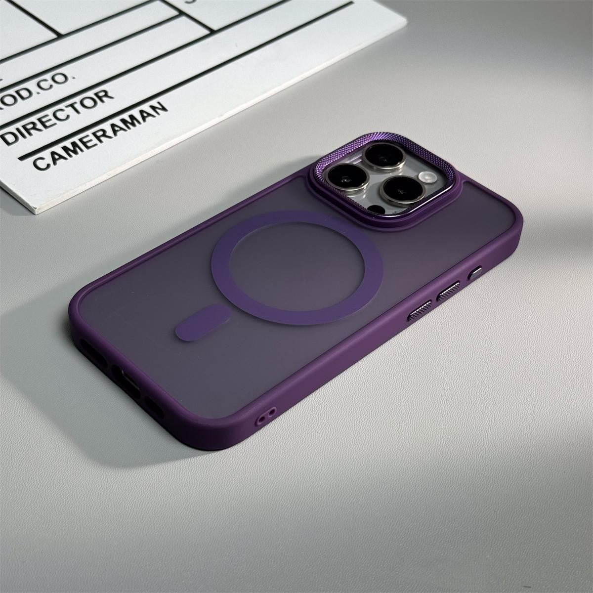 Magnetic iPhone Case – Metal Diamond Pattern | Skin-Friendly Protective Cover