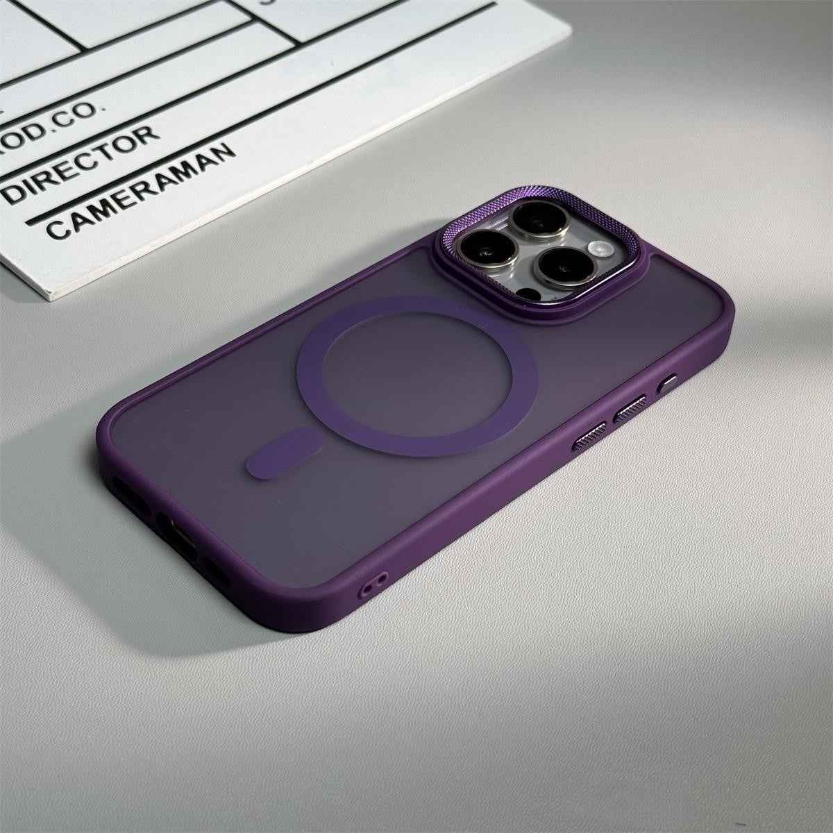Magnetic iPhone Case – Metal Diamond Pattern | Skin-Friendly Protective Cover