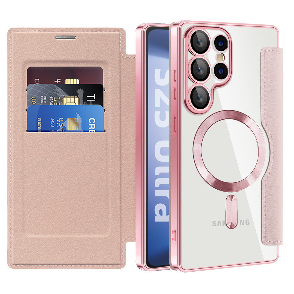Samsung Galaxy S25 Magnetic Flip Card Leather Case – S25 / S24 / S23 / S22 Series