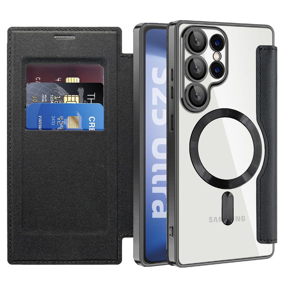 Samsung Galaxy S25 Magnetic Flip Card Leather Case – S25 / S24 / S23 / S22 Series