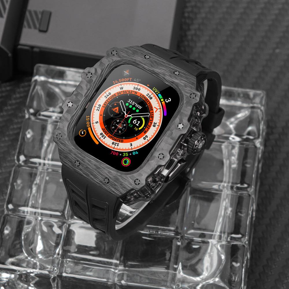 Carbon Fiber Case For Apple Watch Modification Ultra 49mm 45 44 Protective Case