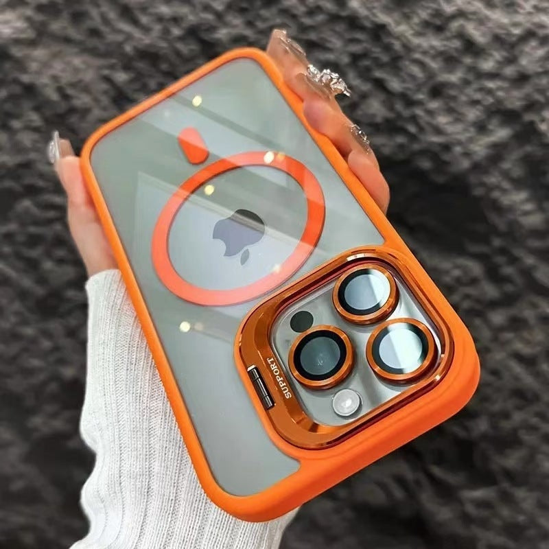 Clear Acrylic Magnetic iPhone Case with Lens Holder for iPhone 12-17 Series