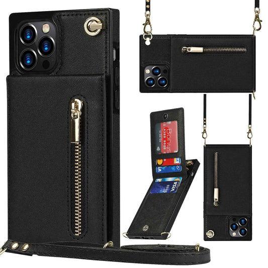iPhone Crossbody Zipper Card Slot Case