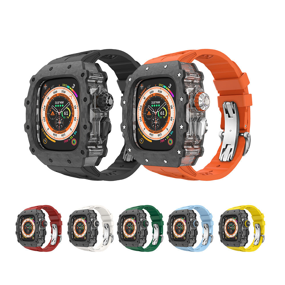 Carbon Fiber Case For Apple Watch Modification Ultra 49mm 45 44 Protective Case