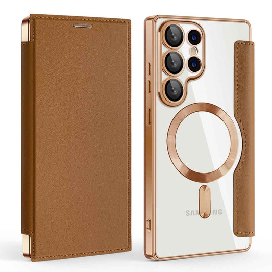 Samsung Galaxy S25 Magnetic Flip Card Leather Case – S25 / S24 / S23 / S22 Series