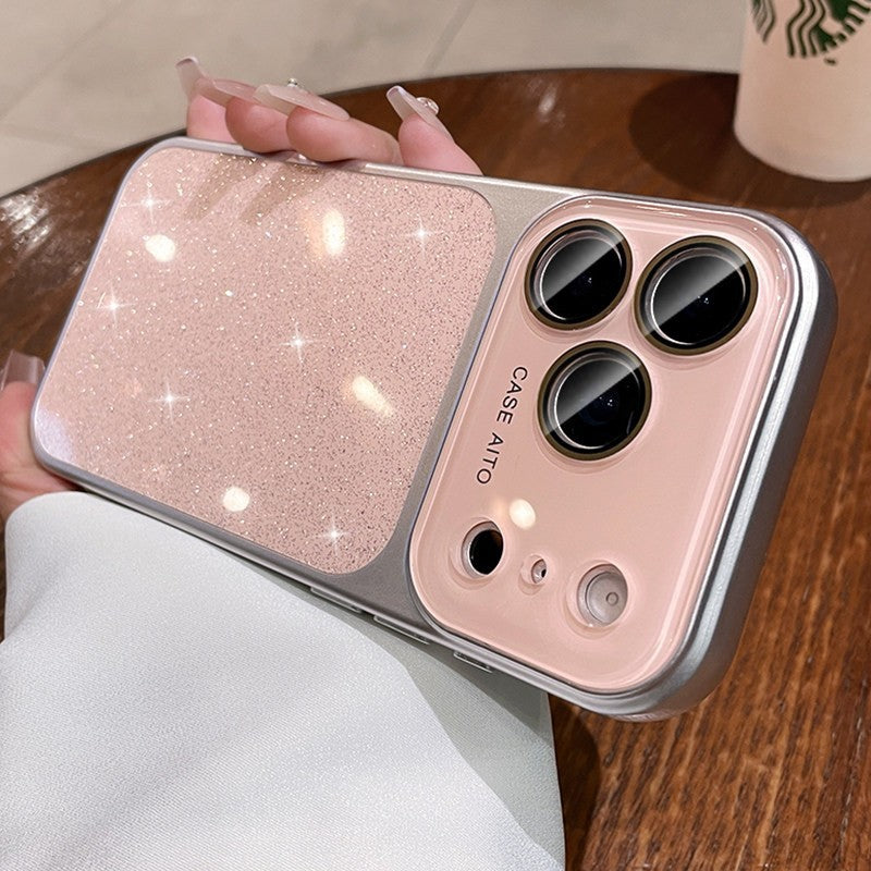iPhone Gradient Glitter Case with Crystal Lens – iPhone 17 / 16 / 15 / 14 / 13 / 12
