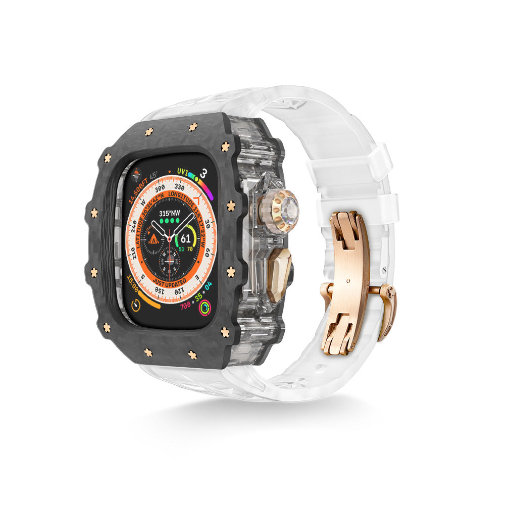 Carbon Fiber Case For Apple Watch Modification Ultra 49mm 45 44 Protective Case