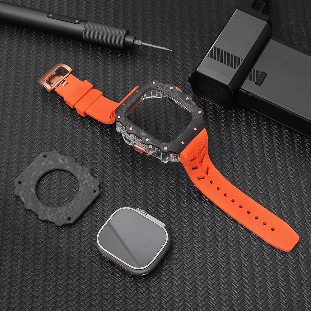Carbon Fiber Case For Apple Watch Modification Ultra 49mm 45 44 Protective Case