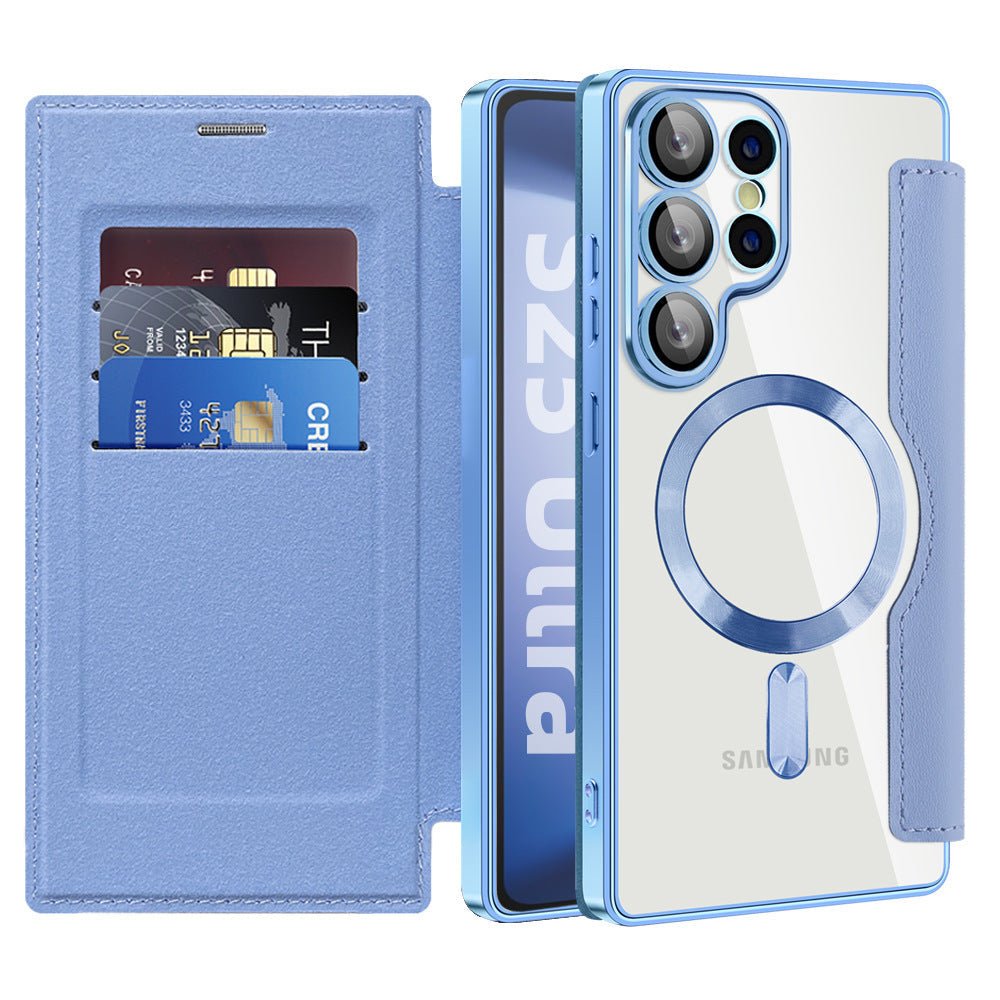 Samsung Galaxy S25 Magnetic Flip Card Leather Case – S25 / S24 / S23 / S22 Series