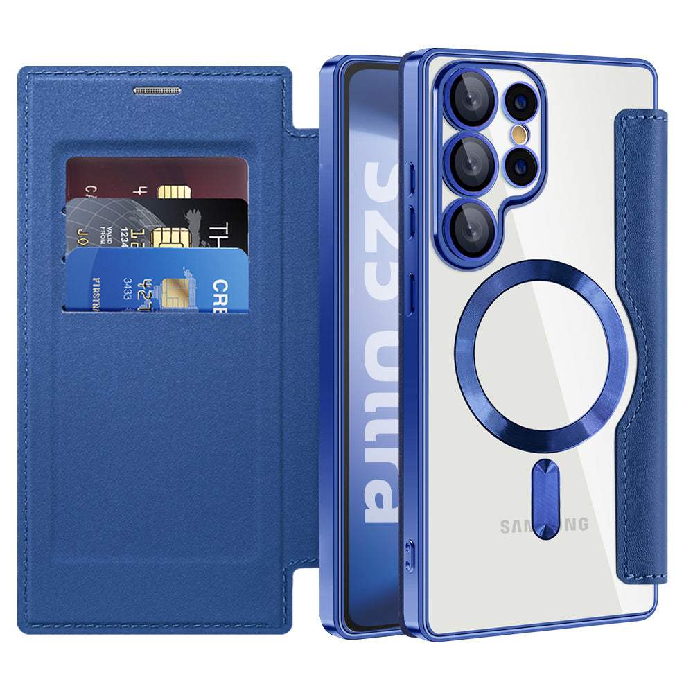 Samsung Galaxy S25 Magnetic Flip Card Leather Case – S25 / S24 / S23 / S22 Series