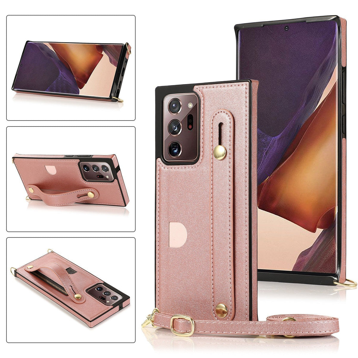 Crossbody Wrist Strap Card Holder Phone Case – Anti-Drop Cover | iPhone 12–16 & Samsung S20–S24 Ultra
