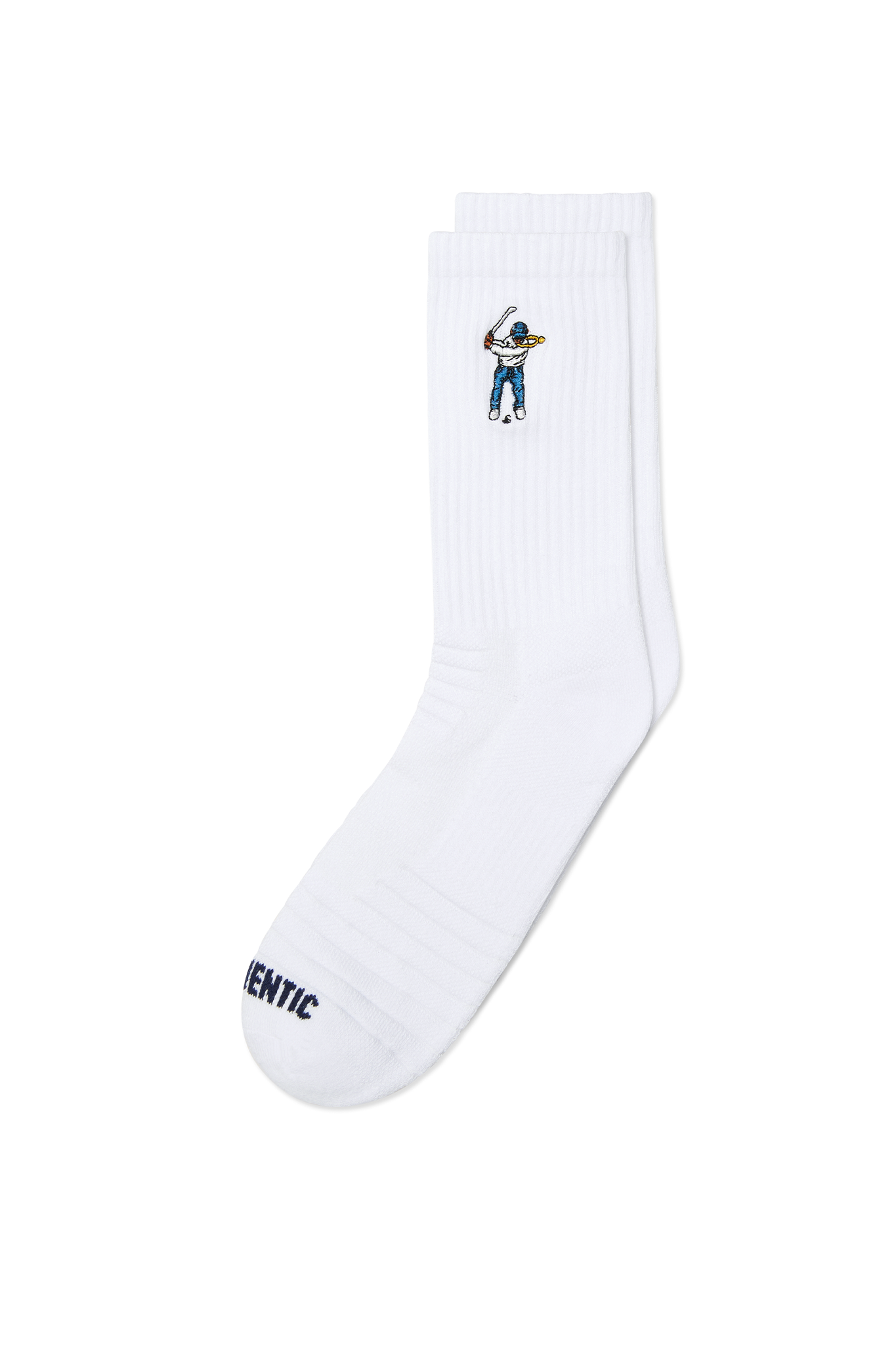 Calf Height Logo Socks White