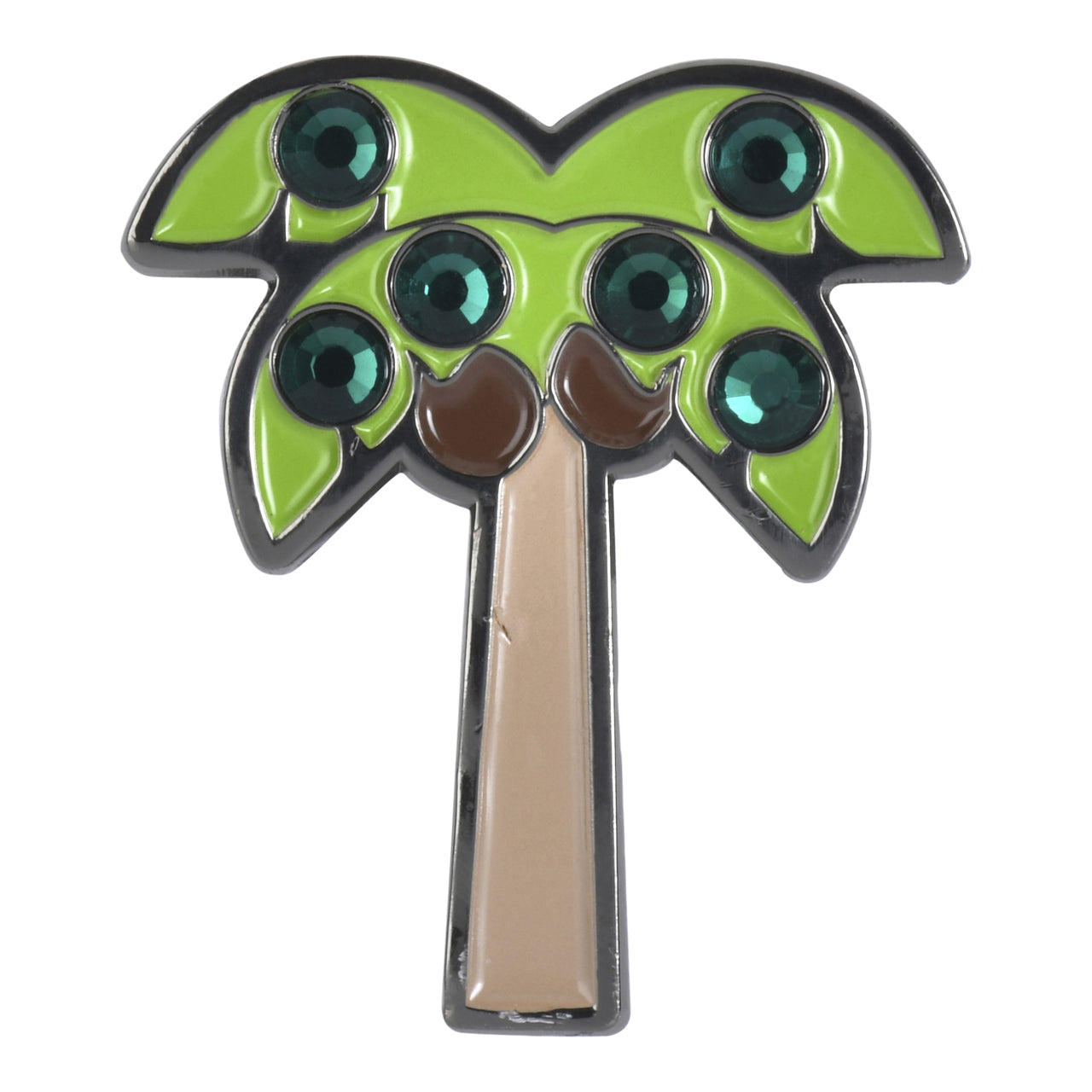 ReadyGolf: Palm Tree Ball Marker & Hat Clip with Crystals