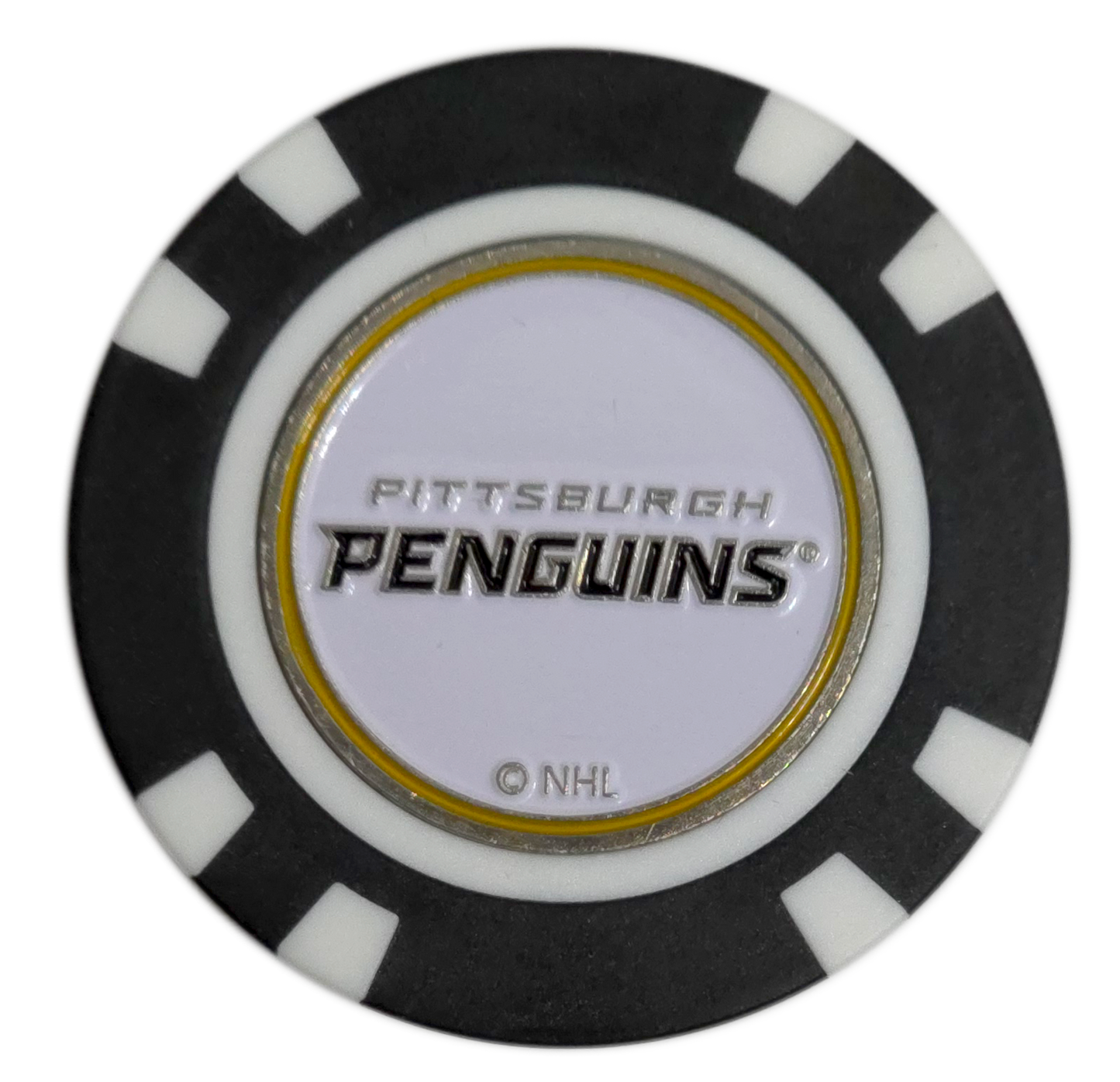 Officially Licensed Pittsburgh Penguins Poker Chip Golf Ball Marker