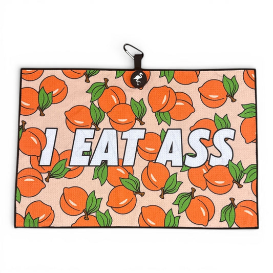 Novelty Peaches N’ Cream Golf Towel | Premium Double-Sided Microfiber | Heavy-Duty Magnetic Towel with Carabiner Clip | 24 x 16 in