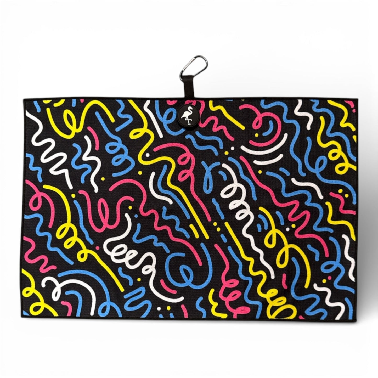 Silly Straw Golf Towel | Premium Double-Sided Microfiber | Heavy-Duty Magnetic Towel with Carabiner Clip | 24 x 16 in