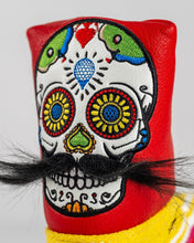 Load image into Gallery viewer, Mustache Sugar Skull - Blade Putter Cover Red
