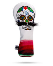 Load image into Gallery viewer, Mustache Sugar Skull - Driver Cover White
