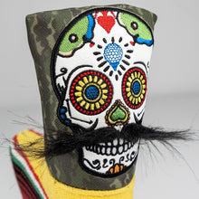Load image into Gallery viewer, Mustache Sugar Skull - Blade Putter Cover Green Camo

