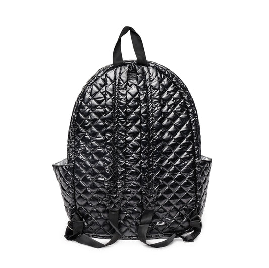 Black Quilted Tennis Racquet Backpack