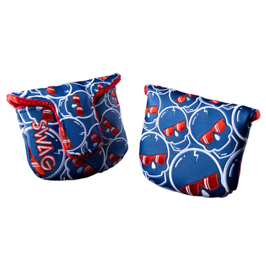 Swag Golf - Patriotic Red/White/Blue Concentric Skulls Mallet Putter Headcover