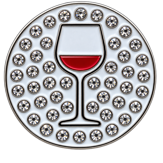 Red Wine Crystal Ball Marker & Hat Clip by ReadyGOLF