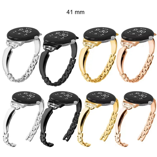 Google Pixel Watch 5, 4 & 3 41mm Slim Bling Chain Bracelet Band