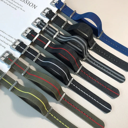 Motorola Moto French Parachute Nylon Watch Band Elastic Military Strap