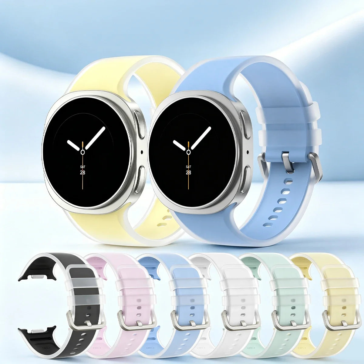 Clear Jelly Silicone Band for Samsung Galaxy Watch 8 & 9 (40/44mm) & 8 Classic 46mm